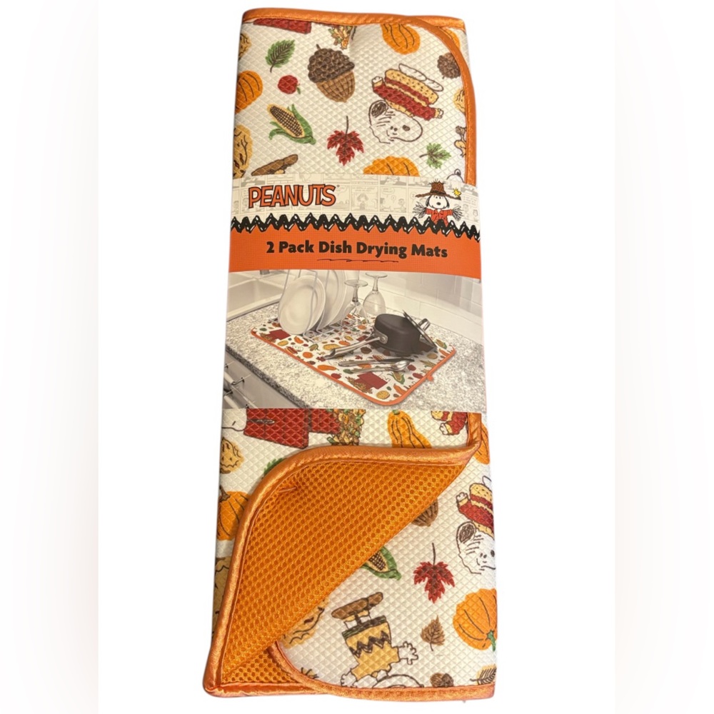 Peanuts Autumn Leaves Dish Drying Mats